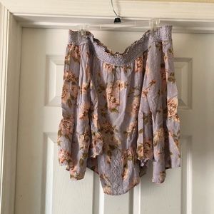 American Eagle off the shoulder ruffle bottom top